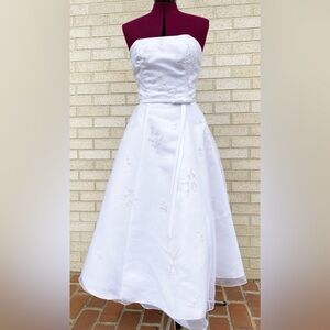 Alfred Angelo White Formal Wedding Dress Princess-Style Ballgown Bridal Size 10